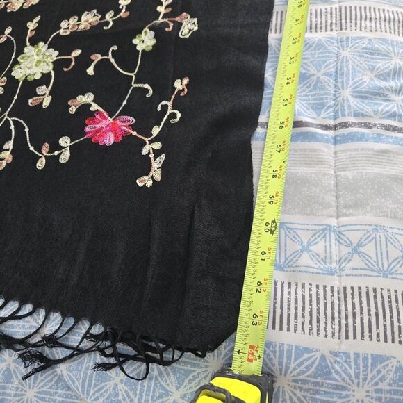 Handmade embriodery Women's Black and Pink Scarf-wraps sequins egyp - Picture 4 of 6